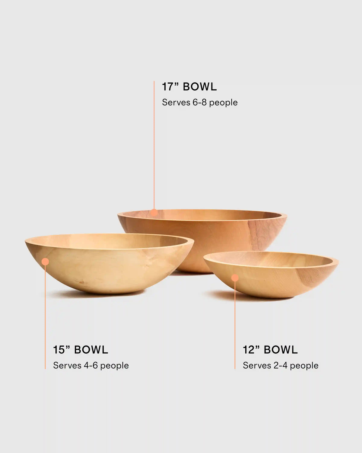Handcrafted Wooden Serving Bowl, 12"